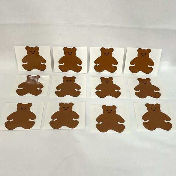 Vintage Mrs Grossman's Large Teddy Bear Sticker Lot of 12 Stickers Perforated - Picture 1 of 3